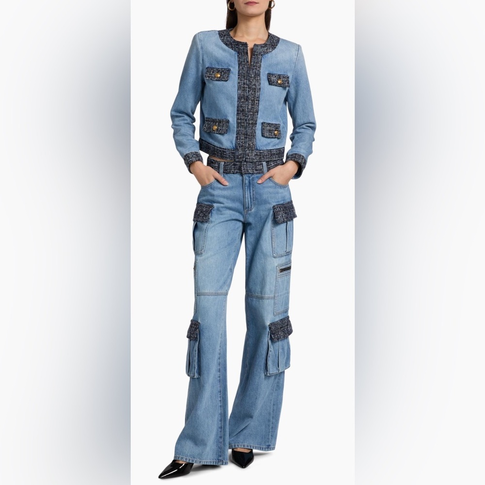 Alice + Olivia Cay Baggy Denim Cargo Jeans - Picture 7 of 9